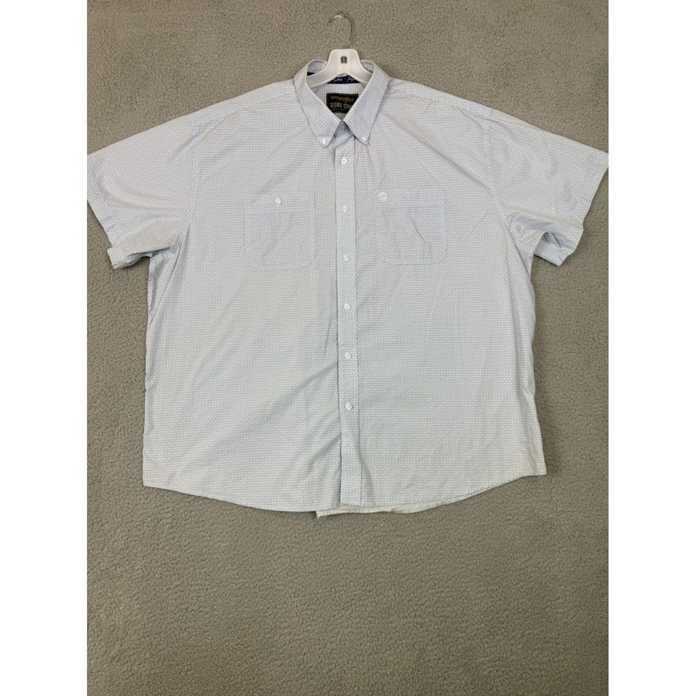 Wrangler‎ George Strait Collection Mens 3X Blue Geometric Short Sleeve Shirt